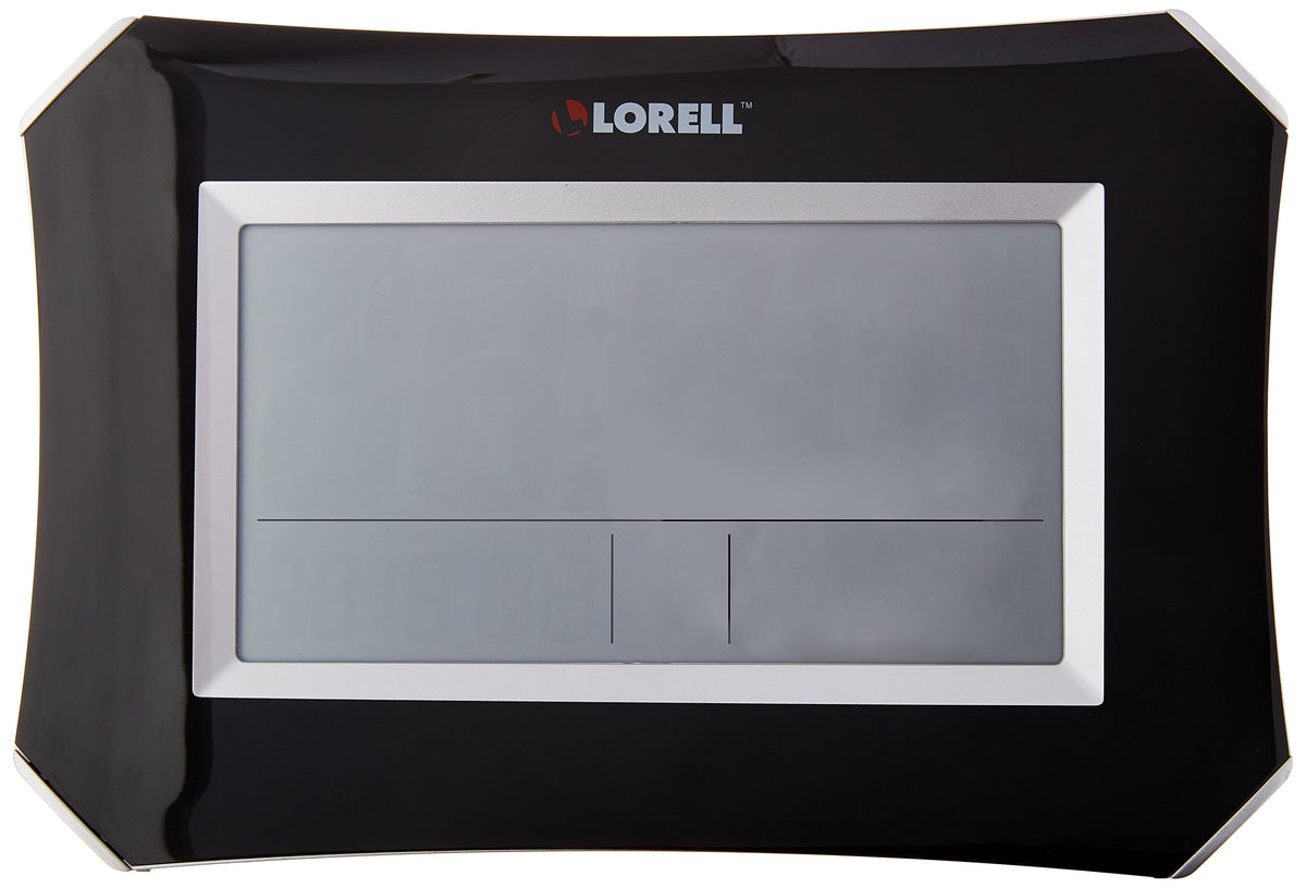 Lorell Lcd Wall/Alarm Clock, 10-1/4-Inch Lunar, Silver/Black