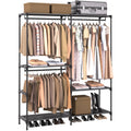 CASAMAYA Clothes Rack, Portable Closet, 54.3 Inch Large Capacity Wardrobe Closet, Clothes Storage Organizer with Shelves and 3 H