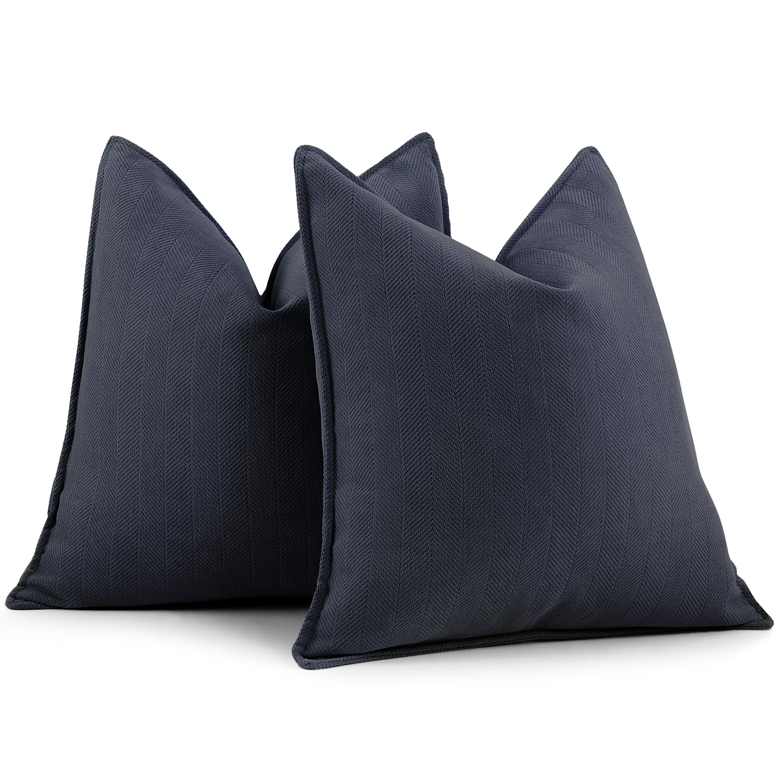 Zwjd Navy Pillow Covers 26X26 Set Of 2 Chenille Pillow Covers With Elegant Design Soft And Luxurious Decorative Throw Pillows Fo