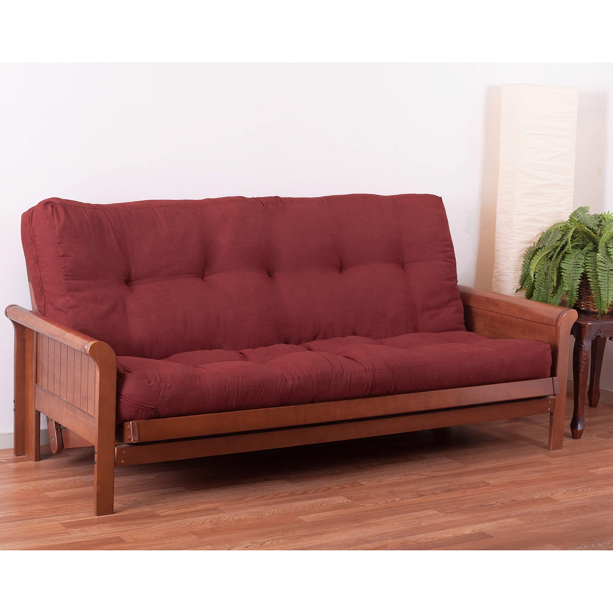 Blazing Needles Vitality 7&quot; Microsuede Futon Mattress, Full, Red Wine