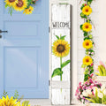 Chitidr Summer Porch Sign Sunflower Wooden Welcome Sign for Front Porch Standing Vertical Porch Sign Rustic Spring Front Porch D