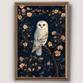 Gothic Owl Wall Art Dark Academia Animal Posters Owl Painting Vintage Artwork Gothic Flower Pictures Dark Moody Owl Wall Art Vin