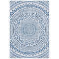 Safavieh Courtyard Collection Cy8734 Indoor/ Outdoor Easy Scrubbing Patio Backyard Mudroom Accent-Rug, 2' X 3' 7', Ivory / Navy