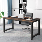 Tribesigns 70.8”Executive Desk, Large Office Computer Desk With Thicken Frame, Modern Simple Workstation Business Furniture For Home Office, Vintage Brown/Black