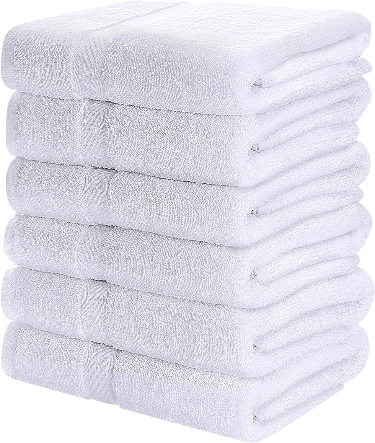 Simpli-Magic 79404 Bath Towels, White, 25x50 Inches Towels for Pool, Spa, and Gym Lightweight and Highly Absorbent Quick Drying 