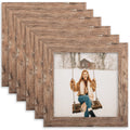 TOFOREVO 4x4 Picture Frames Set of 6 Rustic Wood Grain Photo Frame for Gallery Wall Mounting or Tabletop Display