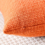 Otostar Linen Throw Pillow Covers Set Of 2 Decorative Square Pillowcases Fall Cushion Covers 24X24 Inch For Home Decor Sofa Bedroom Car 60 X 60 Cm Orange