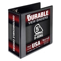 Samsill Durable 5 Inch Binder, Made In The Usa, D Ring Binder, Customizable Clear View Binder, Black, Holds 1050 Pages