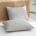 Phf Ultra Soft Waffle Weave Pillowcases Standard Size 20' X 26' 2 Pack, No Insert, Breathable Skin-Friendly Pillow Shams, Decorative Waffle Weave Pillow Case Covers, Light Grey