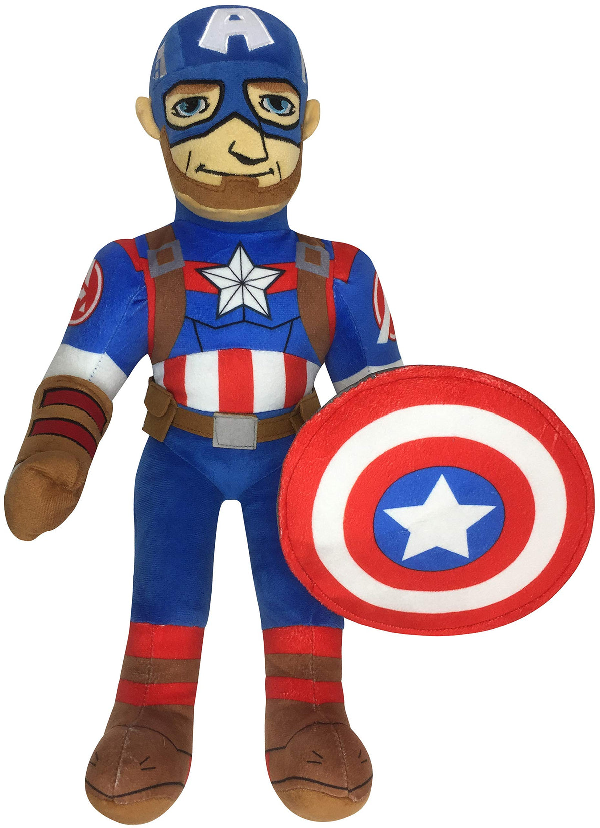 Jay Franco Marvel Super Hero Adventures Toddler Captain America Plush Stuffed Pillow Buddy - Super Soft Polyester Microfiber, 20