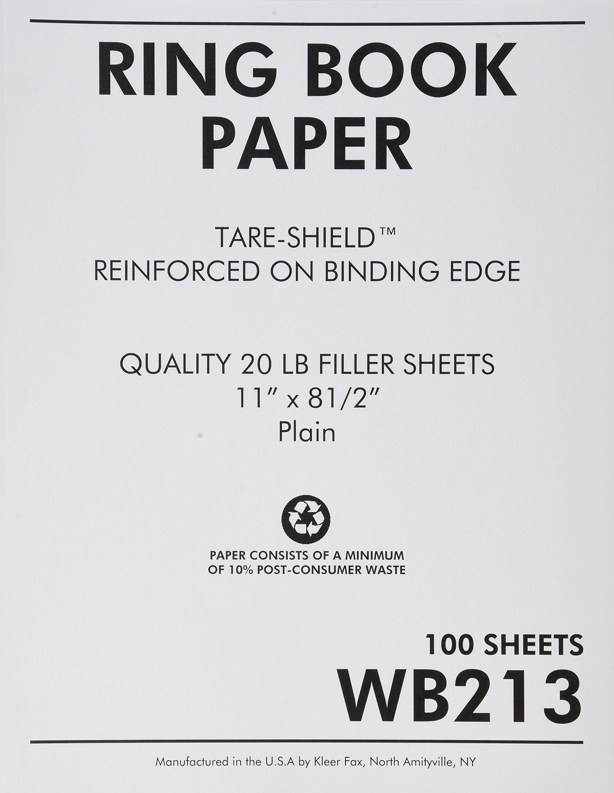 Sparco Reinforced Filler Paper, Plain, 11 X 8-1/2 Inches, White (Sprwb213)
