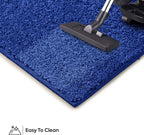 Pet Friendly Solid Color Area Rugs Neon Blue - 20'' X 40'' Half Round, Indoor, Stain Resistant, Perfect For Living Room, Bedroom