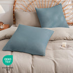 Phf 100% Cotton Waffle Weave Throw Pillow Cover, 24' X 24', No Filling, 2 Pack Elegant Home Decorative Square Throw Pillow Covers For Bed Couch Sofa, Ocean