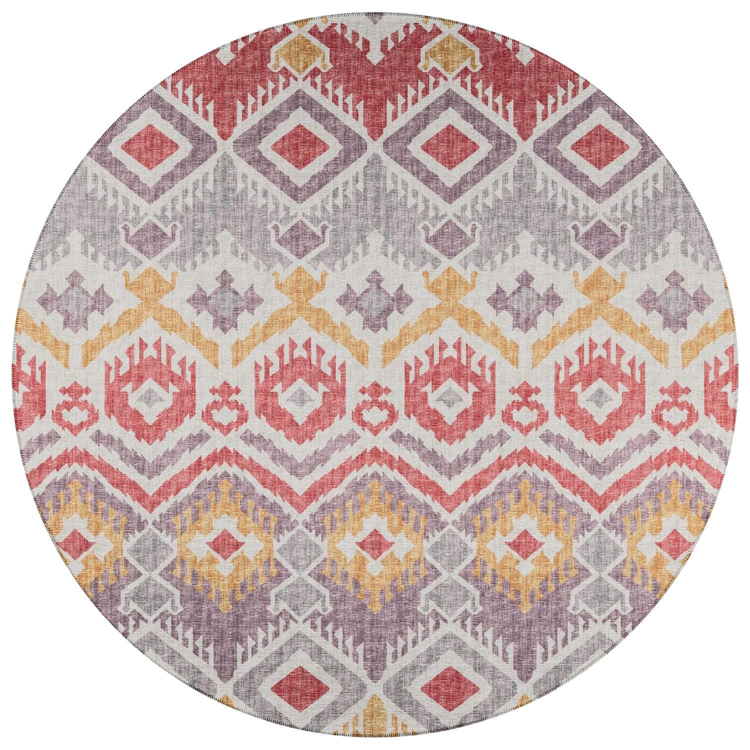 Sedona Sn2 Purple Bohemian Rug Round 4' X 4'