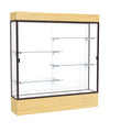 Waddell Reliant Vinyl Floor Display case, 72"x80"x16", Light Oak/Dark Bronze