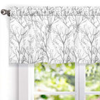 Driftaway Tree Branch Abstract Ink Printing Lined Thermal Insulated Window Curtain Valance Rod Pocket 52 Inch By 18 Inch Plus 2