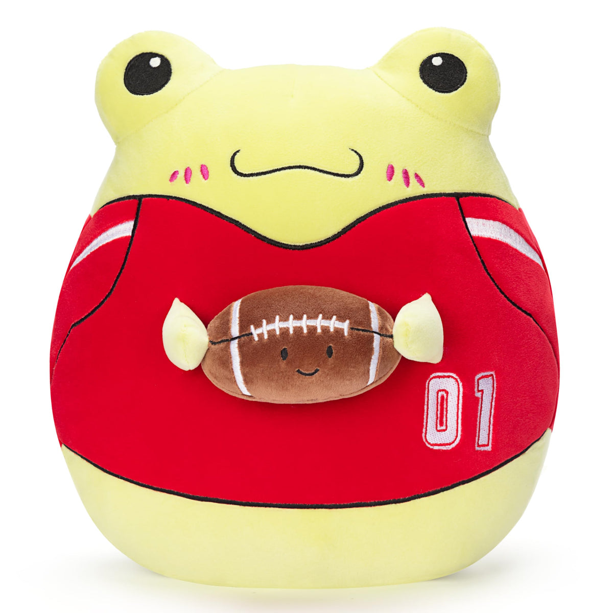 Playnics Original 13.5-Inch Large Frog Football Plush Pillow Stuffed Animal Toy,Big Size Ball Cuddle Cute Soft Pillows Plushie,G