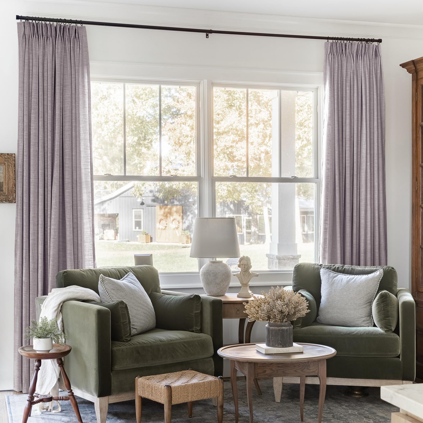 Twopages 84 W X 84 L Inch Pinch Pleat Light Filtering Drape Faux Linen Curtain Drapery Panel For Living Room Bedroom Meetingroom