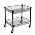 2 Tier Rolling Pantry Cart on Wheels Thick Metal Pantry Floor Organizer Small Utility Cart for Small Space, Fruit Vegetables Rac