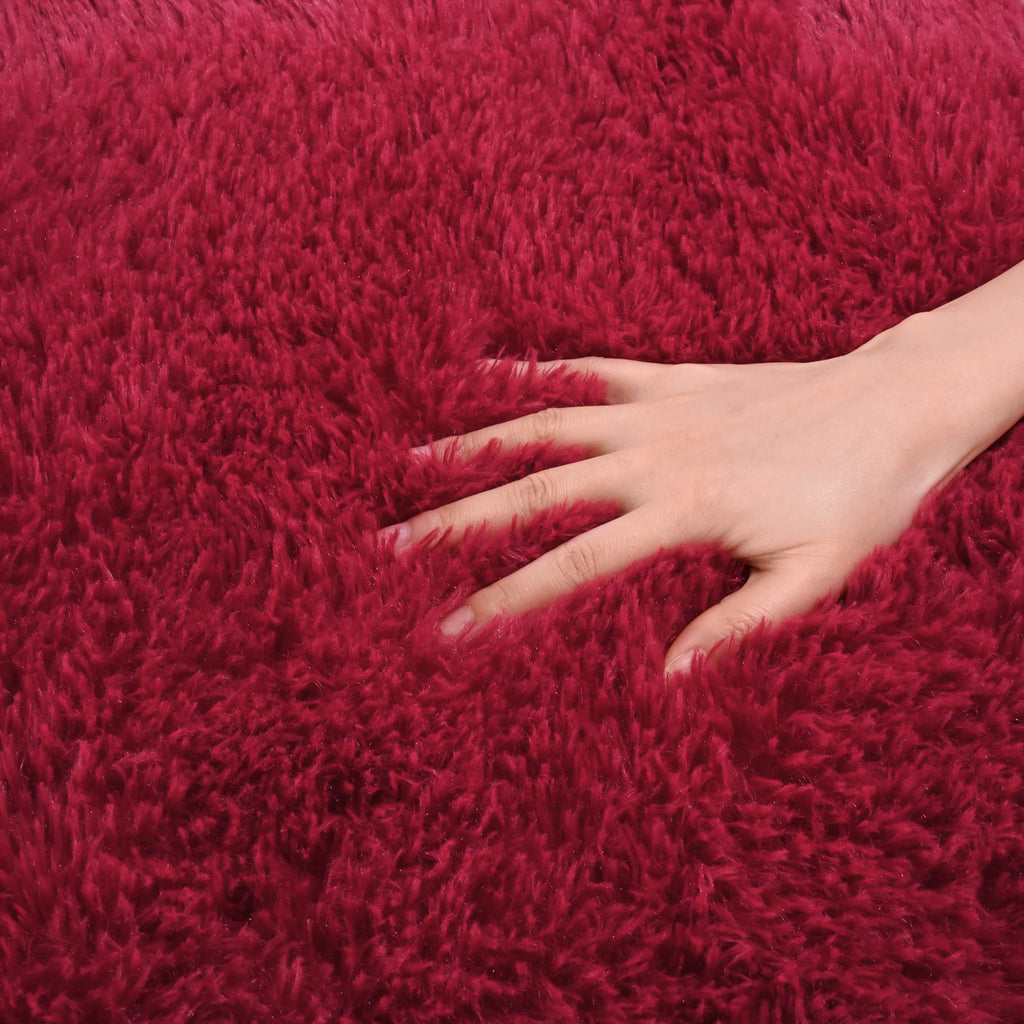 Detum Red Living Room Rug 5X8 Area Rug Wine Red Christmas Rugs For Bedroom Master Room Dining Dorm Kids Room Machine Washable No
