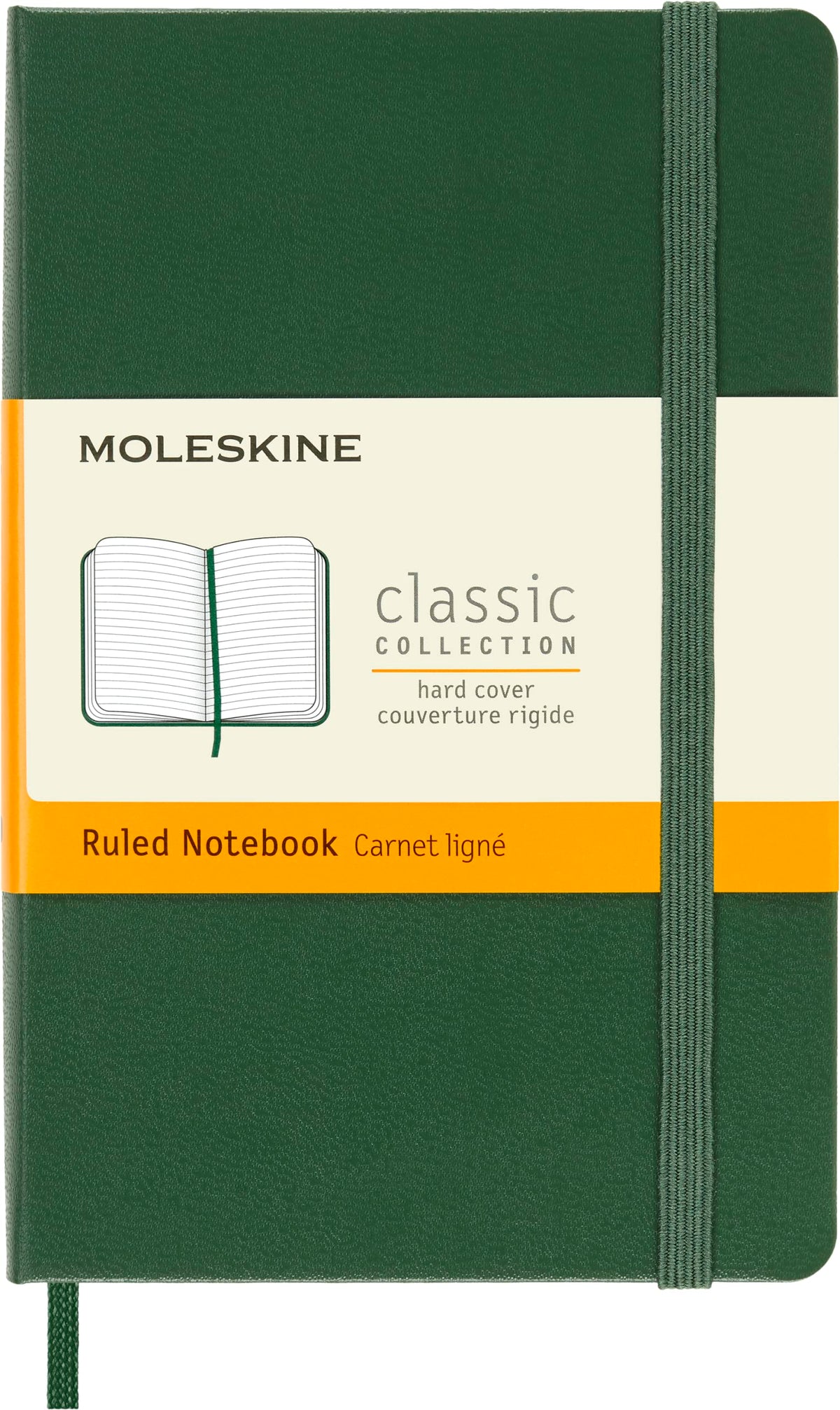 Moleskine Notebook, Pocket, Ruled, Myrtle Green, Hard Cover (3.5 X 5.5)