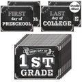 Whaline Back To School Signs, 16 Grades First Day & Last Day Sign, Reversible Chalkboard Style Paper Photo Sign From Preschool T