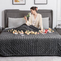 Woomer Electric Heated Blanket, 77'X 84' Full Size Heating Blanket, Rose Flower Patterns Faux Fur & Soft Sherpa, 4 Heating Lev