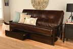 Kodiak Furniture Monterey Futon Set, No Drawers, With Espresso Base And Oregon Trail Java Mattress