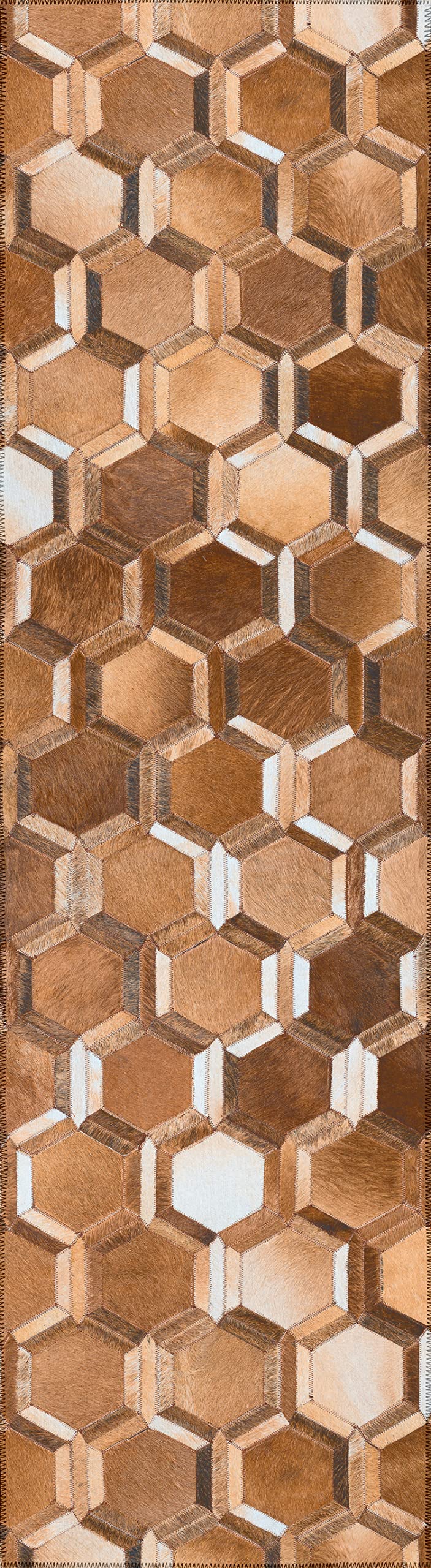 Addison Rugs Laredo Alr31 Brown Washable 2'3" X 7'6" Indoor Outdoor Hallway Runner Rug, Stain Resistant Washable Kitchen Area Carpet For Bathroom, Entry, Patio, Laundry And Bedroom Rug