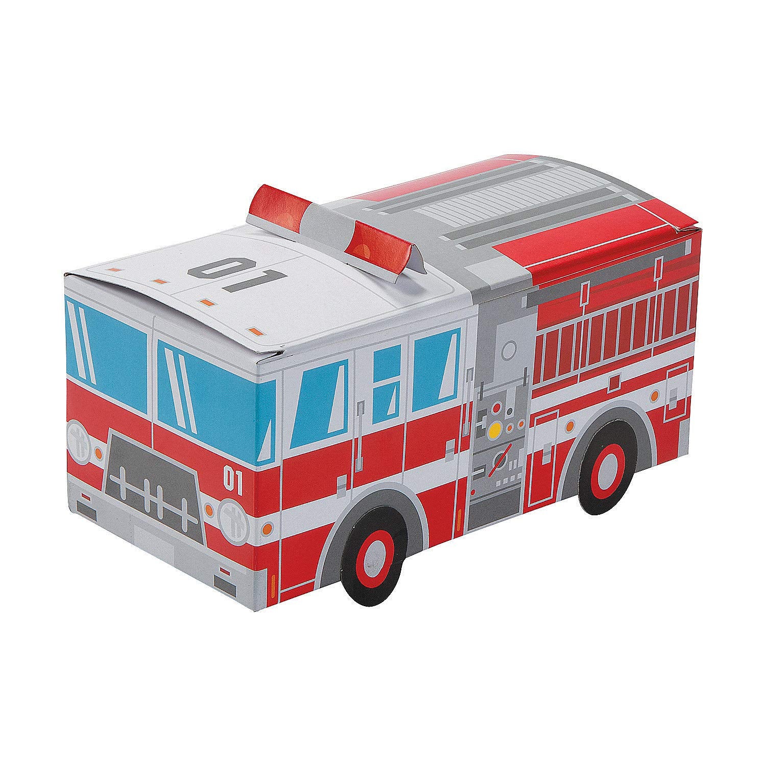 Firetruck Shaped Treat Box (set of 12) Birthday Favor and Party Supplies