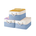 LordCom Storage Bins with Sturdy Cotton Handles(3 Pack), Fabric Storage Baskets for Organizing use for Office & Home, Book, Clot
