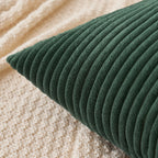 Miulee Pack Of 2 Army Green Corduroy Pillow Covers Soft Boho Striped Throw Pillow Covers Set Decorative Square Cushion Cases Pillowcases For Spring Sofa Bedroom Couch 18 X 18 Inch