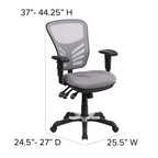 Flash Furniture Nicholas Mid-Back Swivel Office and Gaming Chair, Ergonomic Mesh Office Chair with Adjustable Lumbar Support and Height, Gray