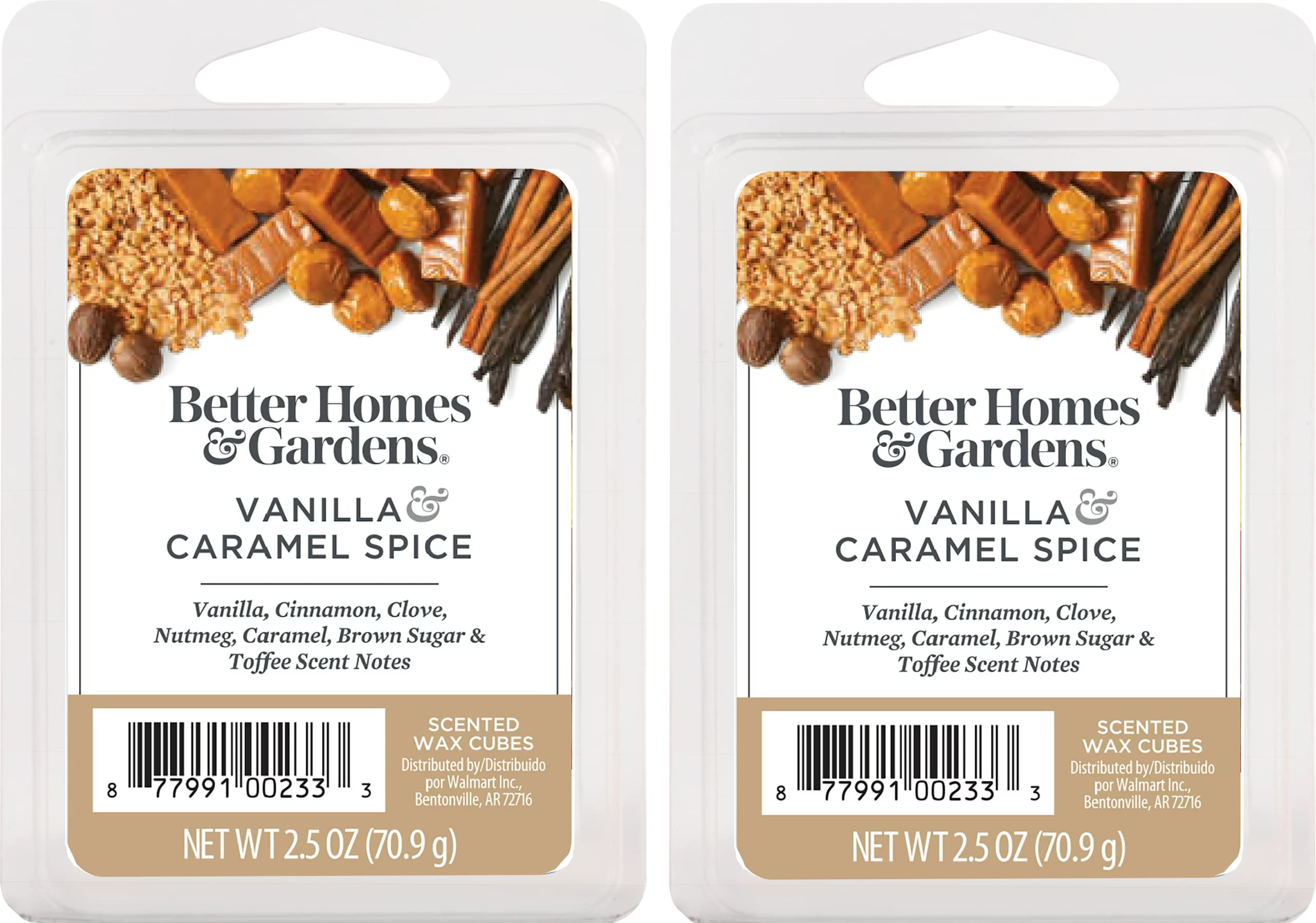 Better Homes and Gardens Scented Wax Cubes 2.5oz 2-Pack (Vanilla Caramel Spice)