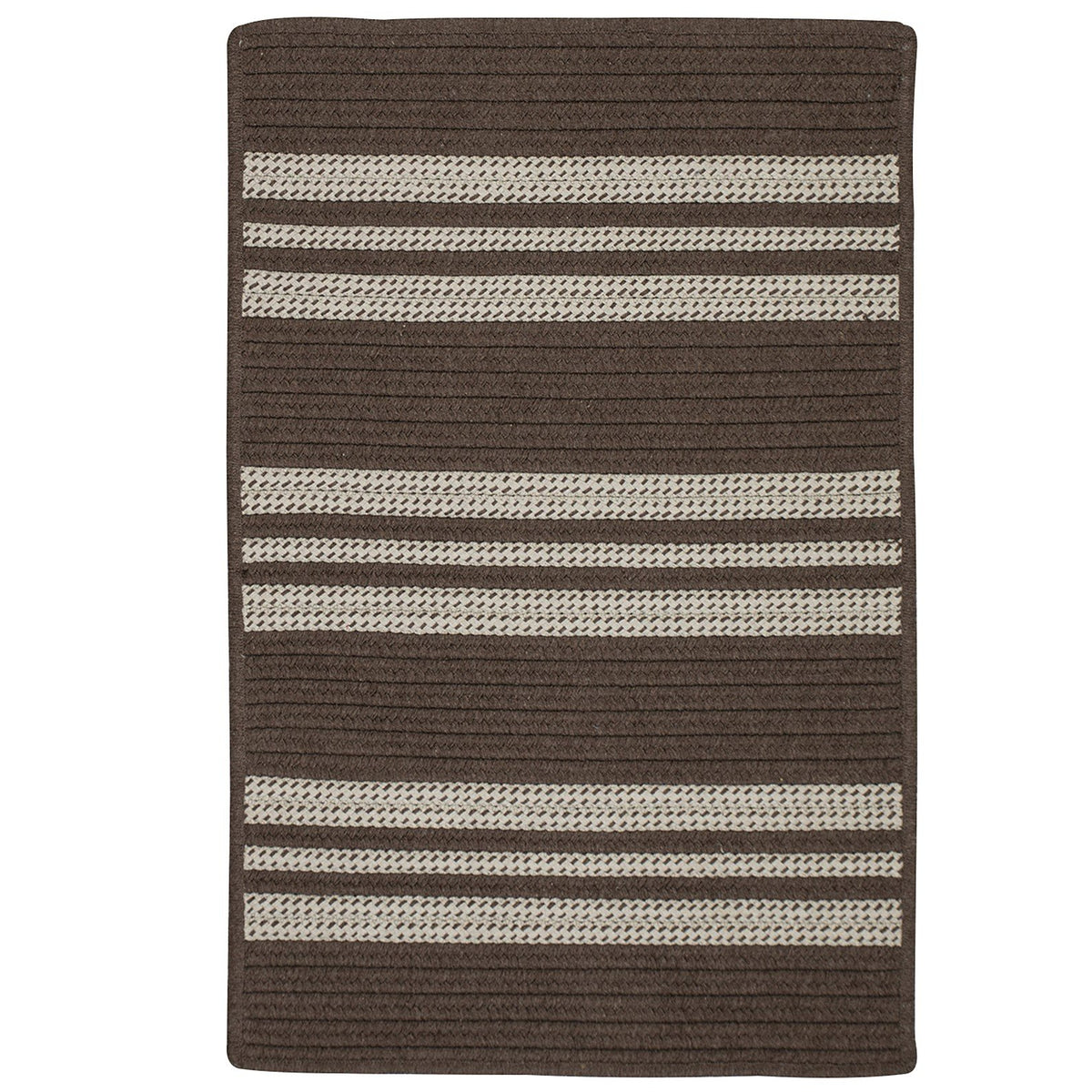 Sunbrella Southport Stripe Sample Swatch Rugs, 14 X 17&quot;, Mink Brown