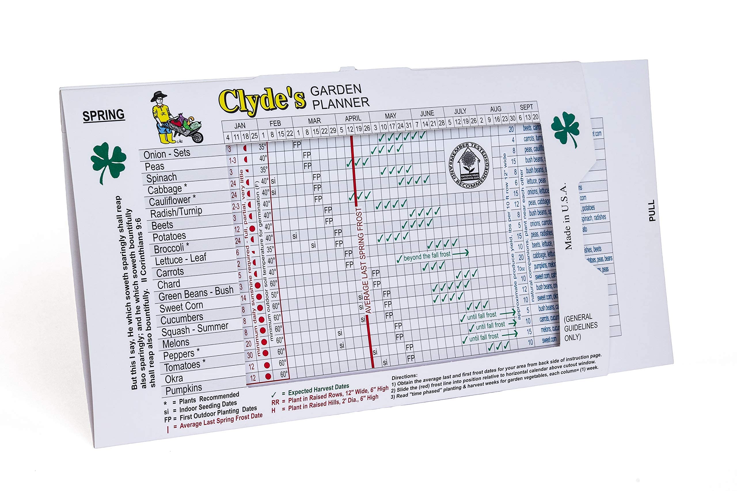 Clyde'S Garden Planner - Clyde'S Vegetable Planting Slide Chart
