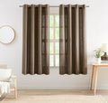 Central Park Linen Grommet Semi Sheer Curtain Panel 72 Inches Long For Living Room, Flax Linen Blended Farmhouse Rustic Light Fi