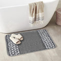 Zahari Home Sinatra Bathroom Rug Classic Bath Rug Stylish Bling Bath Mat, Size 32 x 21, Silver