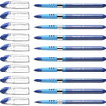 Schneider Slider Basic M (Medium) Ballpoint Pen, 1.0 Mm, Transparent Barrel, Blue Ink, Box Of 10 Pens (151103)