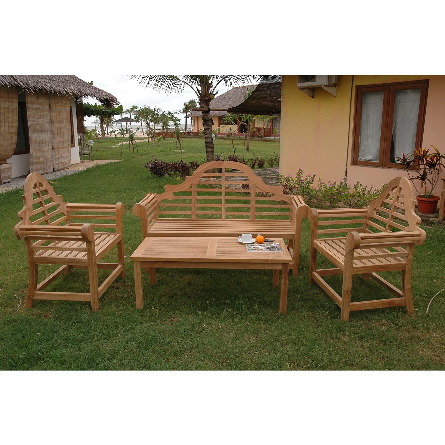 Anderson Teak Marlborough 3-Seater 4-Pieces Conversation Set - Thumbnail 2