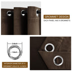 Dwcn Dark Brown Blackout Velvet Curtains - 96 Inches Long Dark Brown Refresh Bundleable Heavy Duty Thermal Insulated Grommet Win
