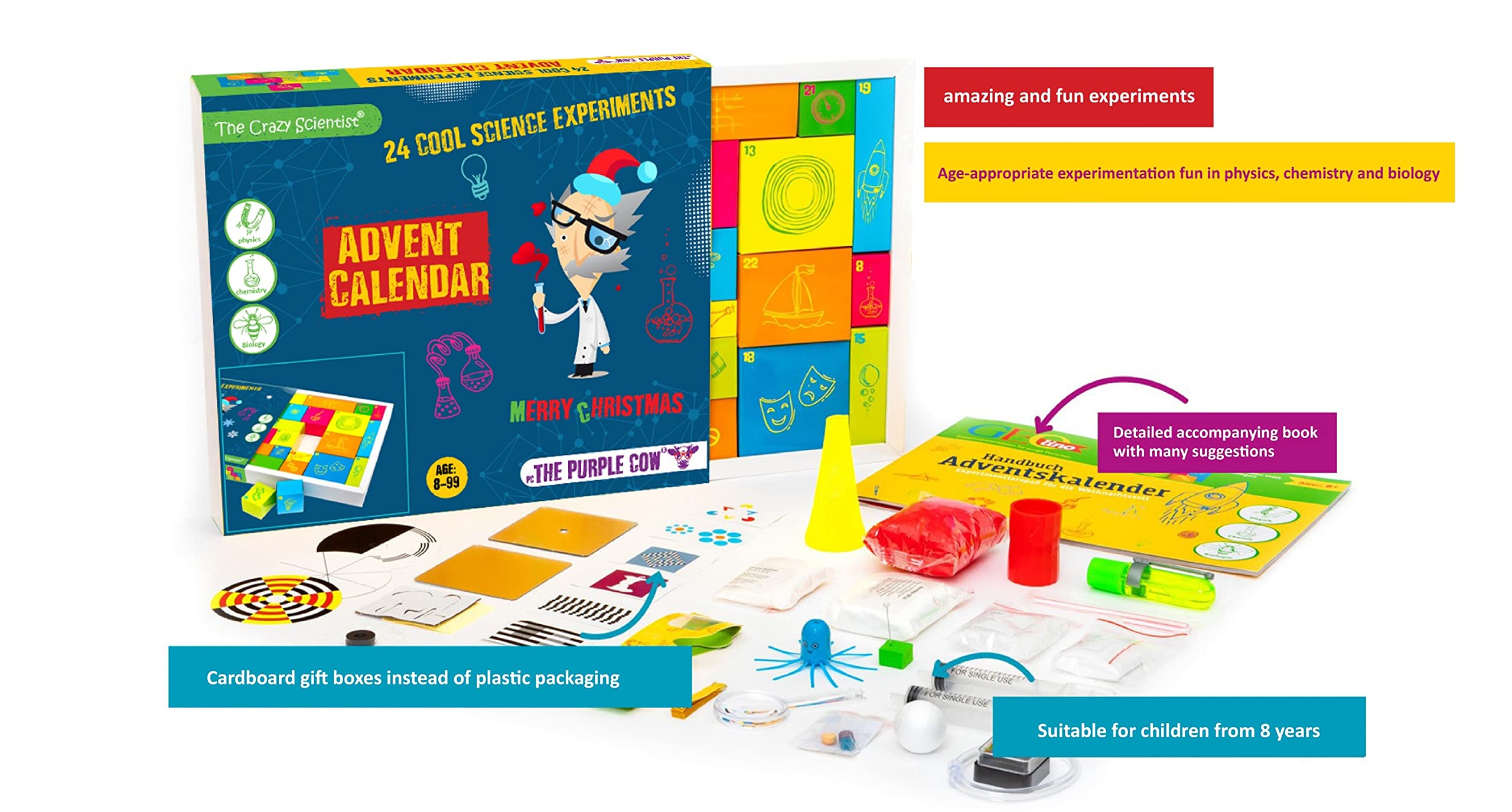 The Purple Cow Advents Crazy Scientist Advent Calendar - 2024 Countdown To Christmas For Kids Boys Girls Who Love Science. Game
