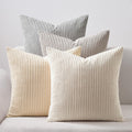 Topfinel 4 Packs Neutral Decorative Throw Pillows Covers 16X16 Inch For Living Room Couch Bed Sofa, Rustic Farmhouse Boho Neutra