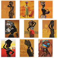 Tenare 9 Pieces Canvas African American Wall Decor Black African Woman Wall Painting Black Art Pictures Retro Ethnic Ancient Pos