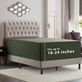 Empyrean Extra Deep Twin Xl Fitted Sheet - Deep Pocket, Soft Microfiber 110 Gsm With Corner Straps, Olive Green