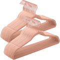 SONGMICS Velvet Hangers 50 Pack, Non-Slip Hangers with Rose Gold-Colored Swivel Hooks, Slim Space-Saving Hangers, Velvet Hangers