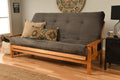 Kodiak Furniture Monterey Queen-Size Futon, Butternut Finish With Suede Gray Mattress
