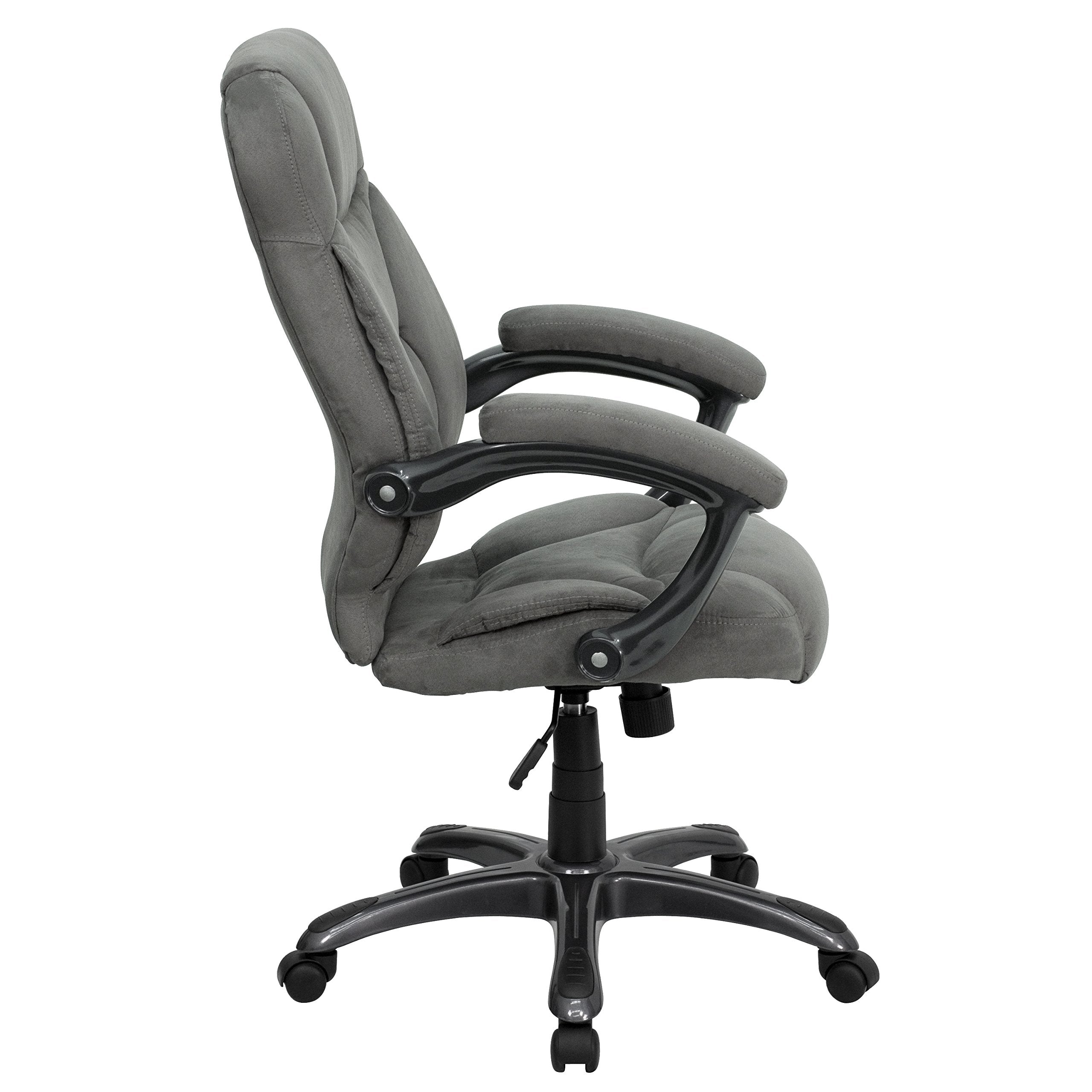 Flash Furniture Jessie High Back Gray Microfiber Contemporary Executive Swivel Ergonomic Office Chair with Arms