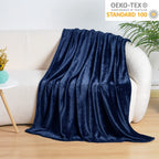 Phf Ultra Soft Fleece Throw Blanket, No Shed No Pilling Luxury Plush Cozy 300Gsm Lightweight Blanket For Bed, Couch, Chair, Sofa Suitable For All Season, 50' X 60', Navy Blue