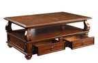 Acme Amado Rectangular 4-Drawer Wooden Coffee Table With Open Shelf In Walnut